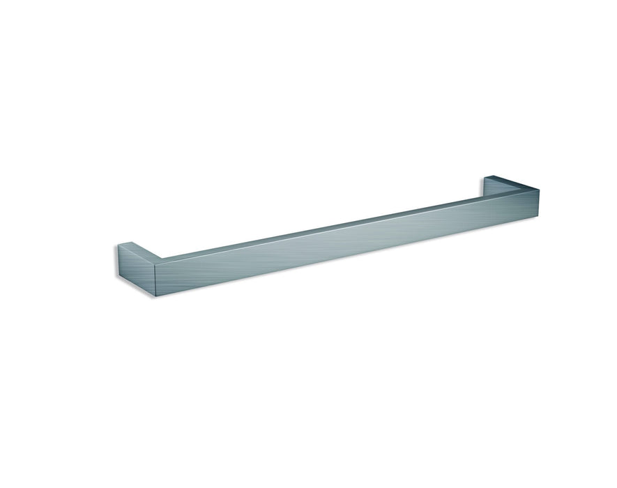Thermo | Brushed Square Single Bar Heated Towel Rail | W632xH40xD100mm