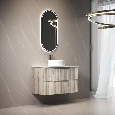 Aulic | Beau Monde Touchless LED Mirror with Brushed Bronze Frame