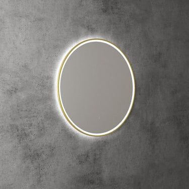 Aulic | Windsor 700 Touchless Round LED Mirror with Brushed Gold Frame