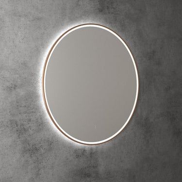 Aulic | Windsor 900 Touchless Round LED Mirror with Brushed Bronze Frame