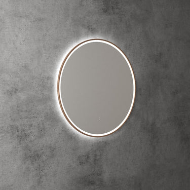 Aulic | Windsor 700 Touchless Round LED Mirror with Brushed Bronze Frame