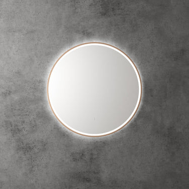 Aulic | Windsor 700 Touchless Round LED Mirror with Brushed Bronze Frame