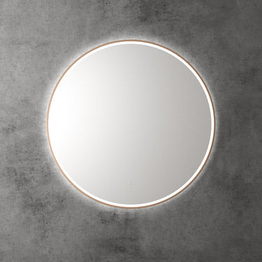 Aulic | Windsor 900 Touchless Round LED Mirror with Brushed Bronze Frame