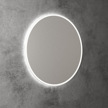 Aulic | Windsor 900 Touchless Round LED Mirror with Matte White Frame