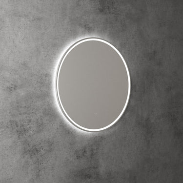 Aulic | Windsor 700 Touchless Round LED Mirror with Brushed Nickel Frame