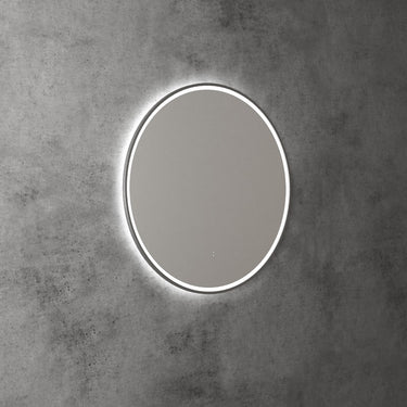 Aulic | Windsor 700 Touchless Round LED Mirror with Gunmetal Grey Frame