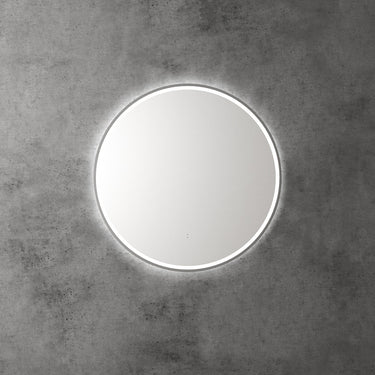 Aulic | Windsor 700 Touchless Round LED Mirror with Gunmetal Grey Frame