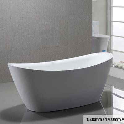 Alyssa | 1700 mm Acrylic Free Standing High Sides Bath Tub Inc Waste