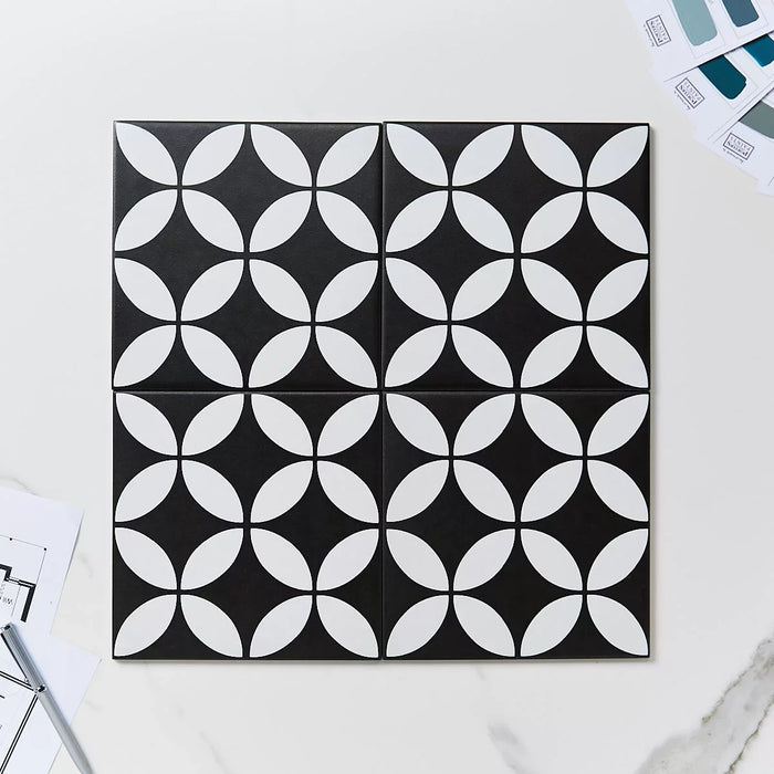 Picasso Great Dane Black & White 200 x 200 Feature Tile