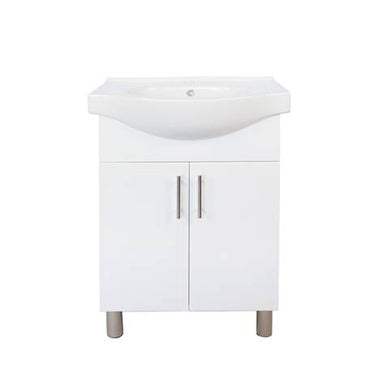 Aries | 600mm Semi Recessed Gloss White Vanity