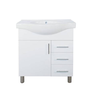 Aries | 750 mm Semi Recessed Gloss White Vanity