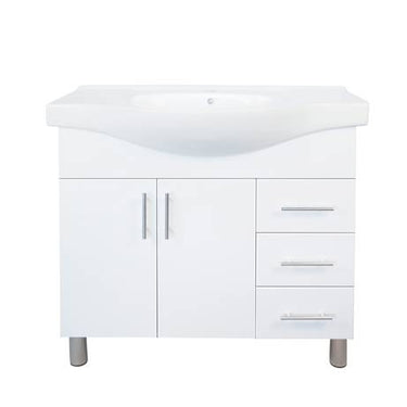 Aries | 900mm Semi Recessed Gloss White Vanity