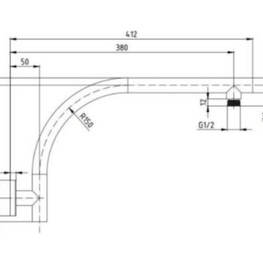 Elite | Round Chrome High Rise Shower Arm