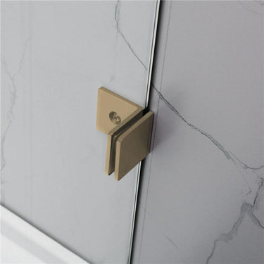 Frameless Brushed Gold Fixed Panel Shower Screen - Acqua Bathrooms