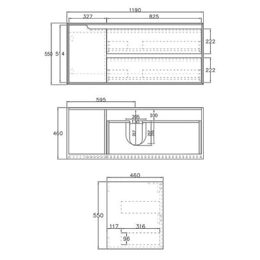 Byron | 1200 Natural Oak Wall Hung Vanity