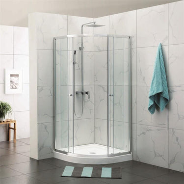 900 Round Corner Sliding Framed Shower Screen - Acqua Bathrooms