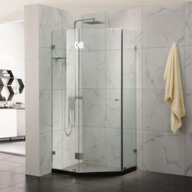 1000 x 1000 mm Diamond Frameless Shower Screen - Acqua Bathrooms