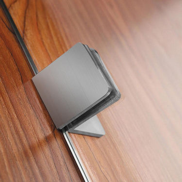 Square Brushed Nickel Frameless Corner Shower Screen - Acqua Bathrooms