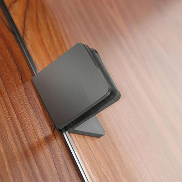 Square Gun Metal Grey Frameless Corner Shower Screen - Acqua Bathrooms