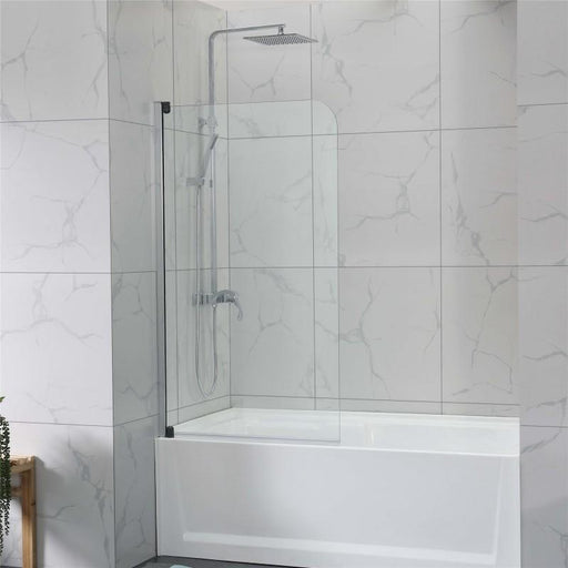 750 x 1400 Frameless Over Bath Screen - Acqua Bathrooms