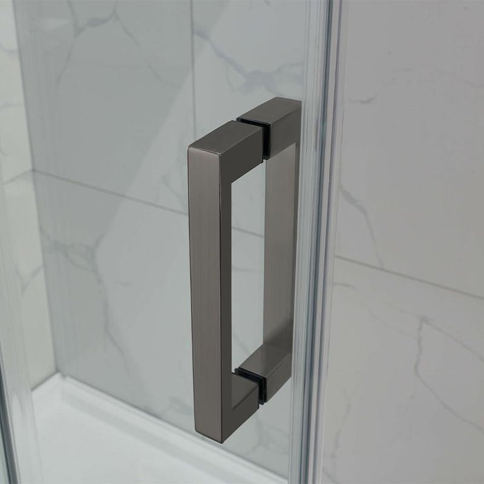 Square Frameless Adjustable Black Wall to Wall Sliding Shower