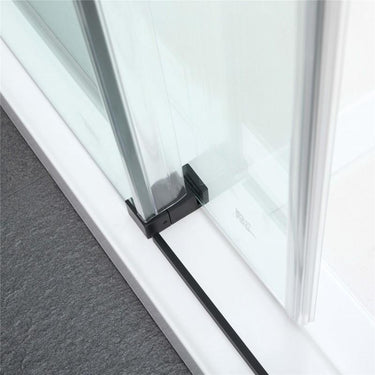Black Square Frameless Sliding Adjustable Shower Screen - Acqua Bathrooms