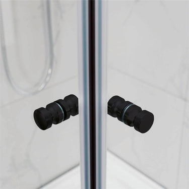 Black Square Corner Sliding Shower Screen