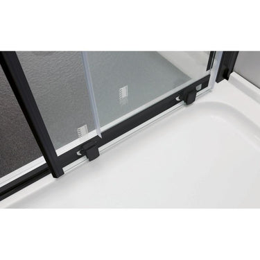 Black Square Corner Sliding Shower Screen 