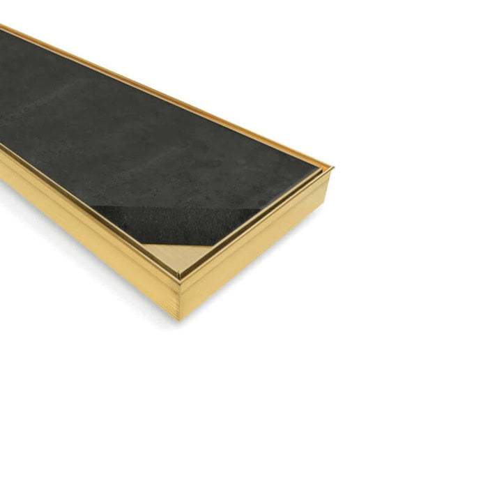 1000 mm | Brushed Gold Center Tile Insert Stainless steel 304 Smart Linear Floor Waste Drain