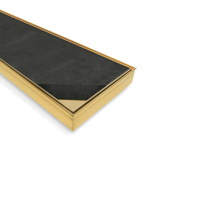 800 mm | Brushed Gold Centre Tile Insert Stainless steel 304 Smart Linear Floor Waste Drain