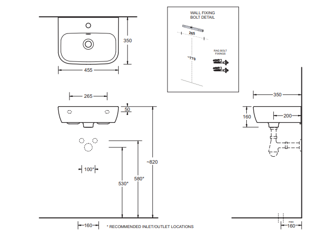 Emilia 450 Wall Hung Basin