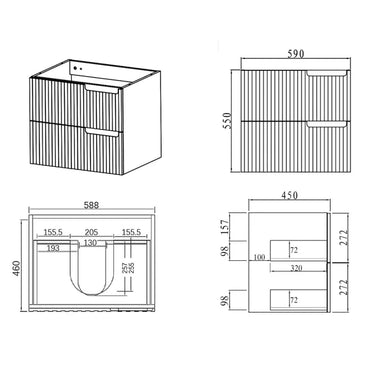 Noosa | 600mm Wall Hung Matte White Vanity