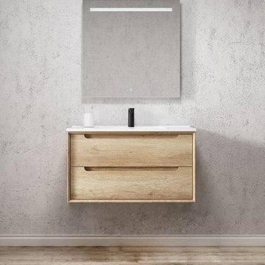 Byron | 900 Natural Oak Wall Hung Vanity