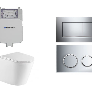 Zara Rimless In Wall Cistern Floor Pan Toilet Suite Package