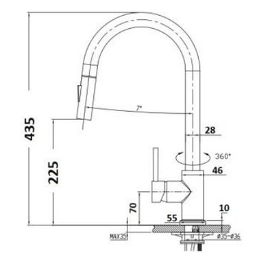 Black | Pull-out Kitchen Mixer
