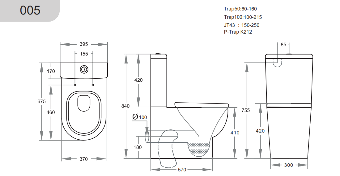 Pola | Round Wall Faced Toilet Suite