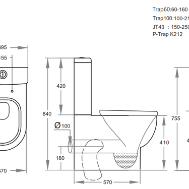 Poseidon | Pola Round Wall Faced Toilet Suite