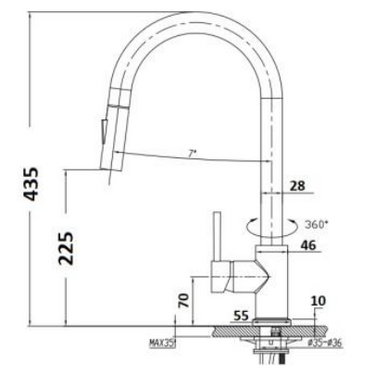 Brush Gold | Pull-Out Kitchen Mixer