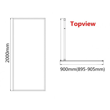 900/1000 Black Walk In Fixed Panel - Acqua Bathrooms