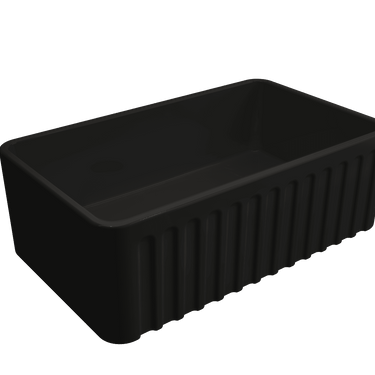 Novi | 750 x 460mm Fine Fireclay Matte Black Butler Sink