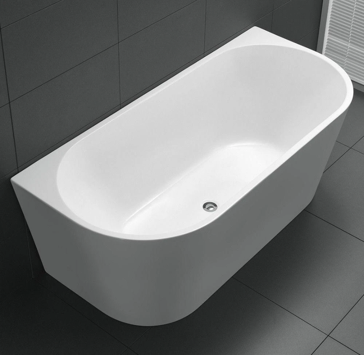 Delara | 1500 MM Acrylic Free Standing Bath Tub Back to Wall Bathroom Inc Waste