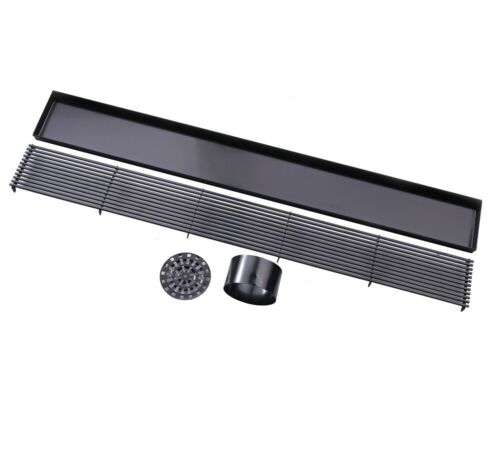 800 mm | Black Centre Grill Stainless steel 304 Modern Design Linear Waste Drain