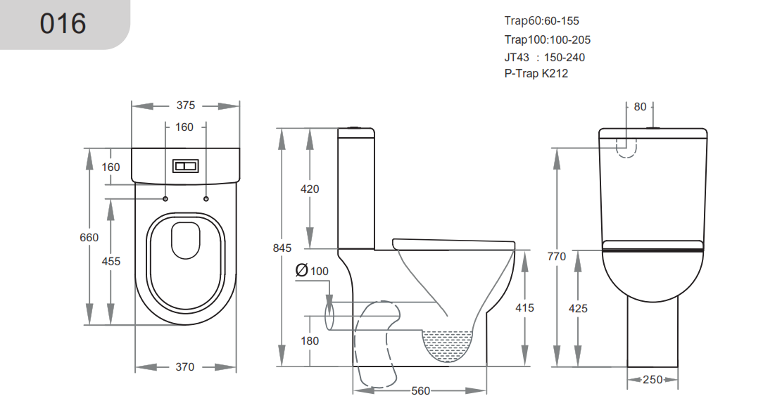 Theo | Square Wall Faced Toilet Suite