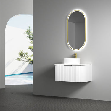 Aulic | Beau Monde Touchless LED Mirror with Brushed Gold Frame